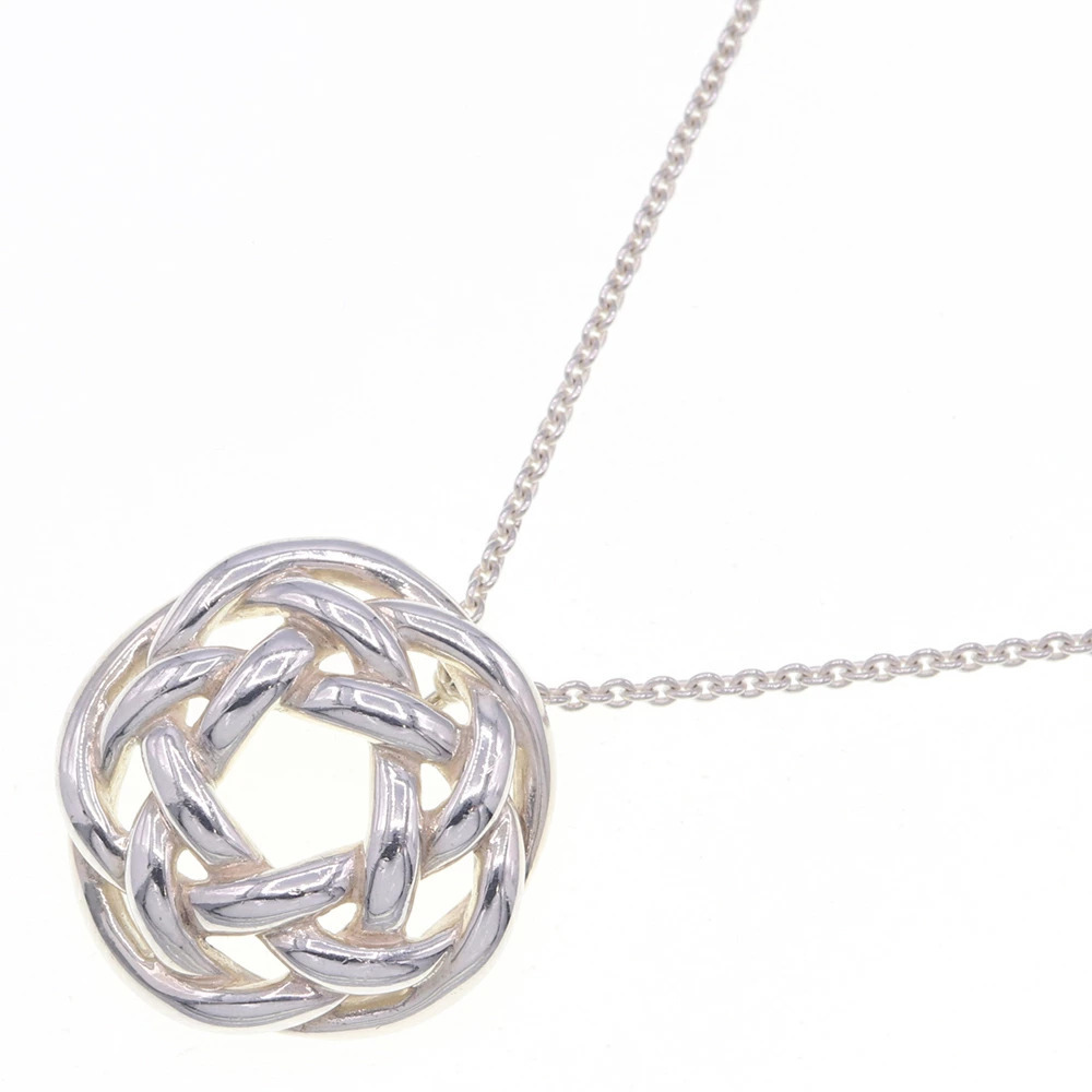 Tiffany Co Camel Brown lia Knot Necklace Sterling Silver Pendant Accessory